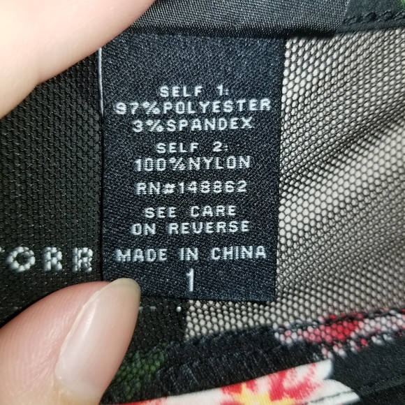 COPY - Torrid Striped Floral Mesh Top - Picture 3 of 7